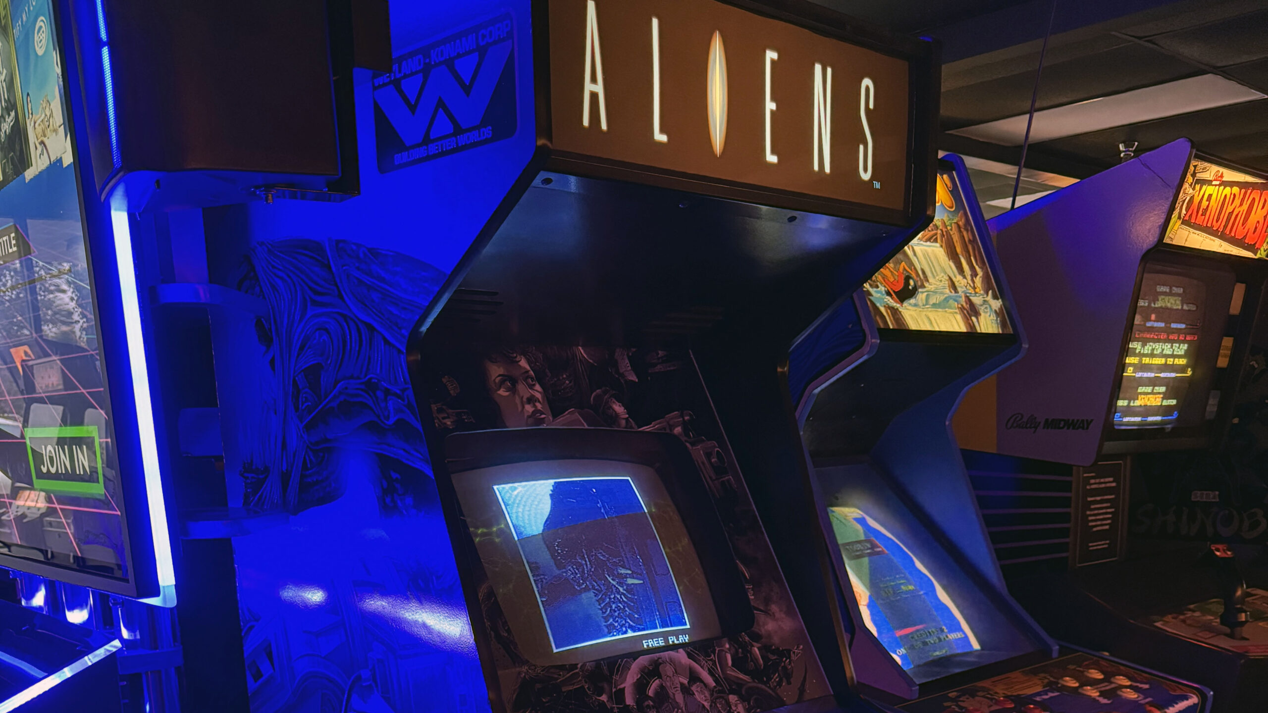 Aliens Arcade at the Time Rift Arcade in Bedford Texas
