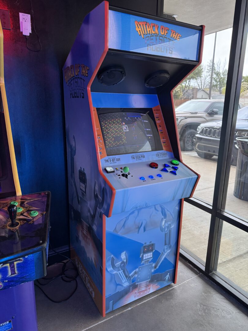 PETSCII Robots at the Time Rift Arcade in Bedford Texas