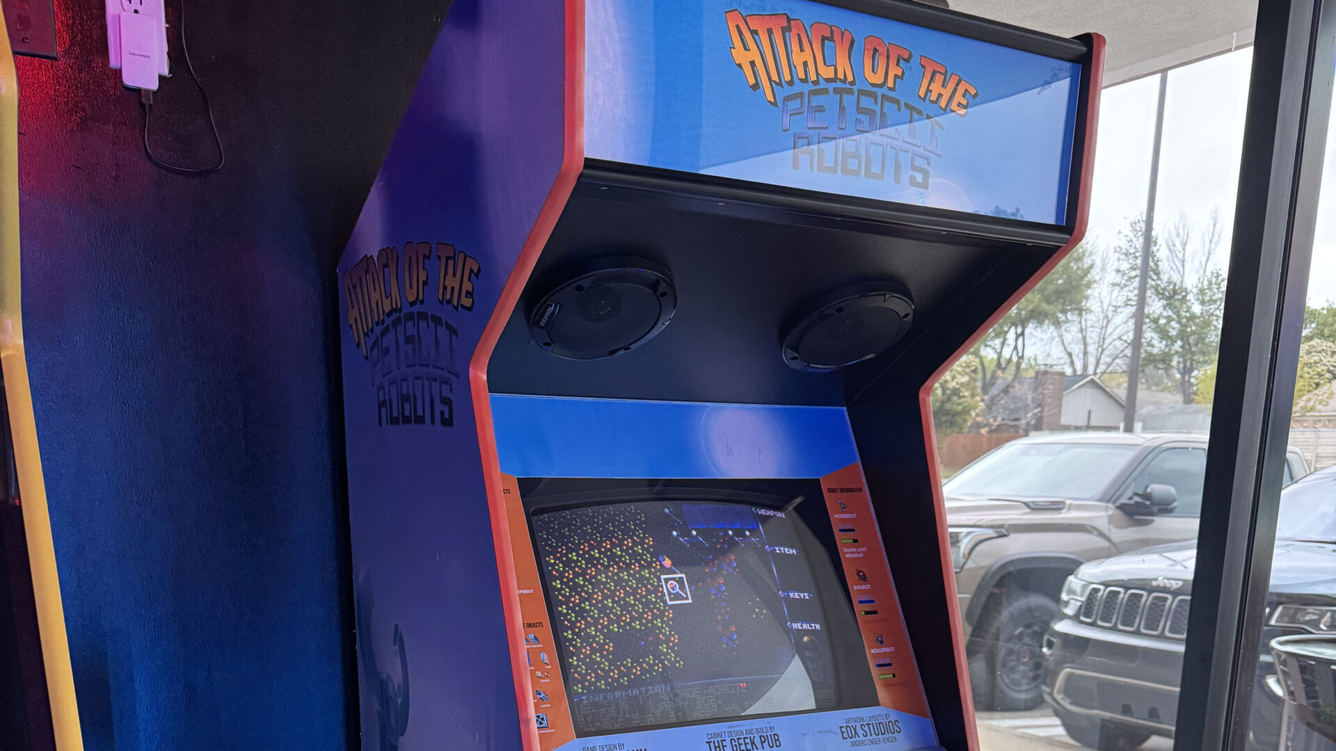 PETSCII Robots at the Time Rift Arcade in Bedford Texas