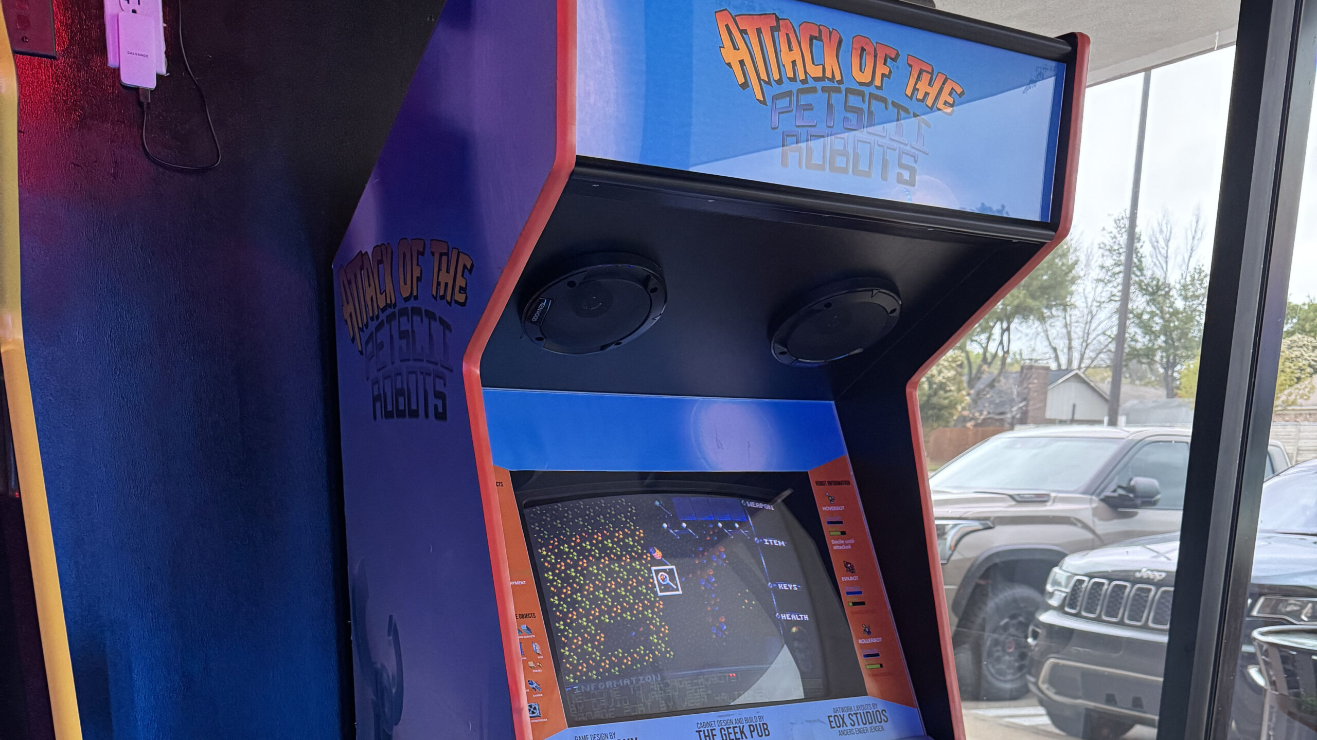 PETSCII Robots at the Time Rift Arcade in Bedford Texas